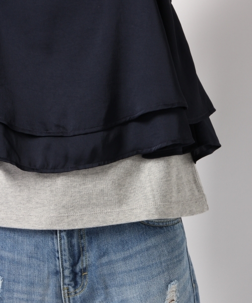 Heather（ヘザー）の「サテンティアードキャミ　712913（キャミソール・レディース・ライトグレー/ベージュ系その他/レッド系その他/ネイビー・FREE）」の6枚目の写真