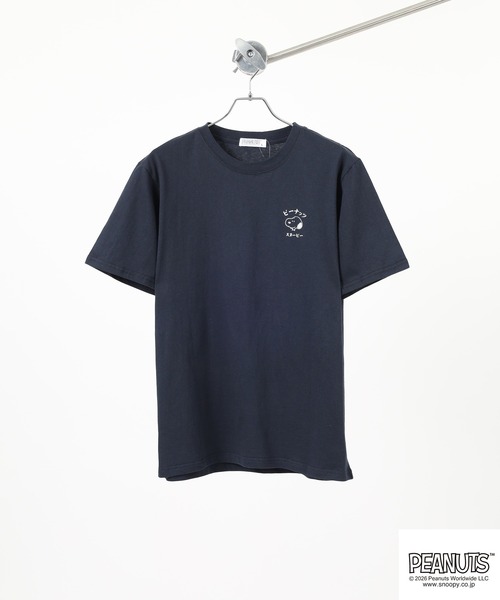 PEANUTS(ピーナッツ)の「PEANUTS スヌーピー柄プリント天竺Tシャツ 半袖(Tシャツ/カットソー・メンズ・ネイビー/オフホワイト・L/M/LL)」の13枚目の写真
