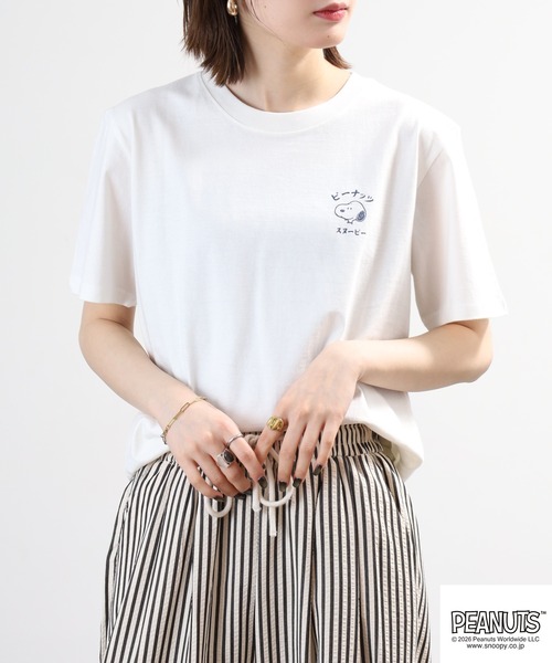 PEANUTS(ピーナッツ)の「PEANUTS スヌーピー柄プリント天竺Tシャツ 半袖(Tシャツ/カットソー・メンズ・ネイビー/オフホワイト・L/M/LL)」の21枚目の写真