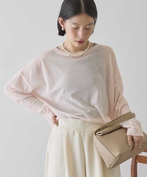 AMERICAN HOLIC(アメリカンホリック)の「シアーカラープルオーバー(Tシャツ/カットソー・レディース・オフホワイト/イエロー/モカ/ピンク・L/M)」の1枚目の写真