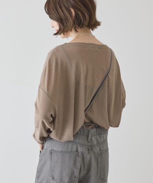 AMERICAN HOLIC(アメリカンホリック)の「シアーカラープルオーバー(Tシャツ/カットソー・レディース・オフホワイト/イエロー/モカ/ピンク・L/M)」の7枚目の写真