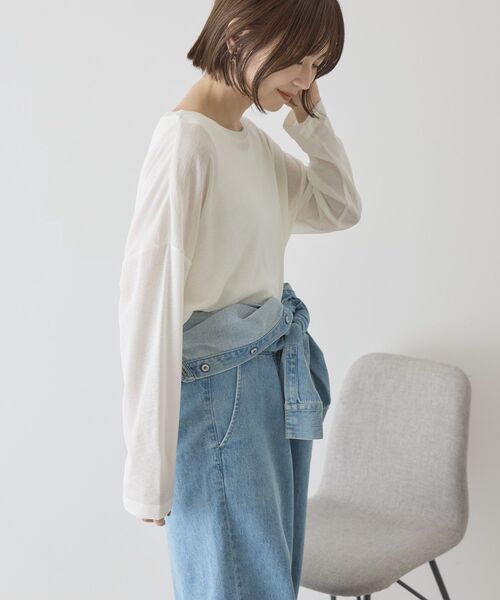 AMERICAN HOLIC(アメリカンホリック)の「シアーカラープルオーバー(Tシャツ/カットソー・レディース・オフホワイト/イエロー/モカ/ピンク・L/M)」の11枚目の写真