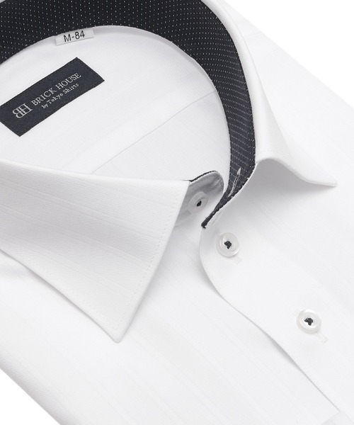 TOKYO SHIRTS(トウキョウシャツ)の「【吸水速乾】 形態安定ノンアイロン ワイド 長袖ビジネスワイシャツ(ビジネスシャツ・メンズ・ホワイト・首回り41cm-裄丈82cm/首回り42cm-裄丈82cm/首回り41cm-裄丈86cm/首回り39cm-裄丈84cm/首回り39cm-裄丈80cm/首回り37cm-裄丈84cm/首回り37cm-裄丈80cm/首回り43cm-裄丈86cm/首回り43cm-裄丈82cm/首回り42cm-裄丈86cm)」の2枚目の写真