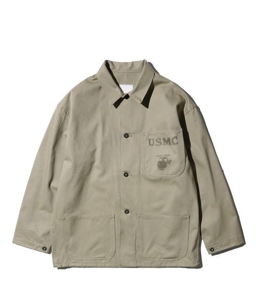 made in standard (メイドインスタンダード)の「MADE IN STANDARD メイドインスタンダード / USMC 40S P41 UTILITY JACKET(ミリタリージャケット・メンズ・ナチュラル/セージグリーン/ブラック・MEDIUM/LARGE)」の3枚目の写真