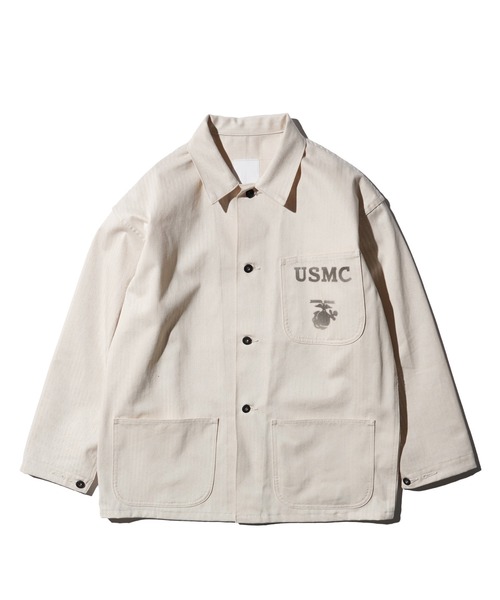 made in standard (メイドインスタンダード)の「MADE IN STANDARD メイドインスタンダード / USMC 40S P41 UTILITY JACKET(ミリタリージャケット・メンズ・ナチュラル/セージグリーン/ブラック・MEDIUM/LARGE)」の5枚目の写真