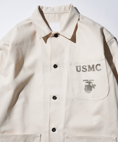 made in standard (メイドインスタンダード)の「MADE IN STANDARD メイドインスタンダード / USMC 40S P41 UTILITY JACKET(ミリタリージャケット・メンズ・ナチュラル/セージグリーン/ブラック・MEDIUM/LARGE)」の7枚目の写真