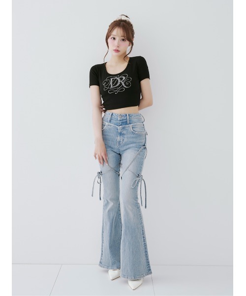 Darich(ダーリッチ)の「バロックDRビジューコンパクトTシャツ(Tシャツ/カットソー・レディース・グレー/ブラック/ホワイト・FREE)」の4枚目の写真