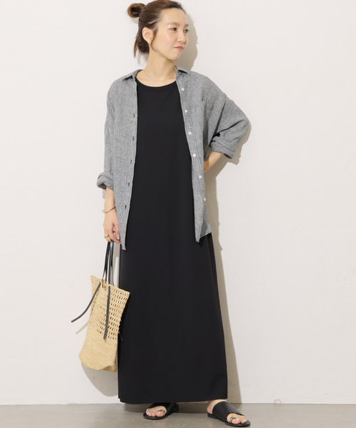 JOURNAL STANDARD relume（ジャーナルスタンダード　レリューム）の「《追加》カットジャージーワンピース（ワンピース・レディース・ブラック/ブラウン・FREE）」の3枚目の写真