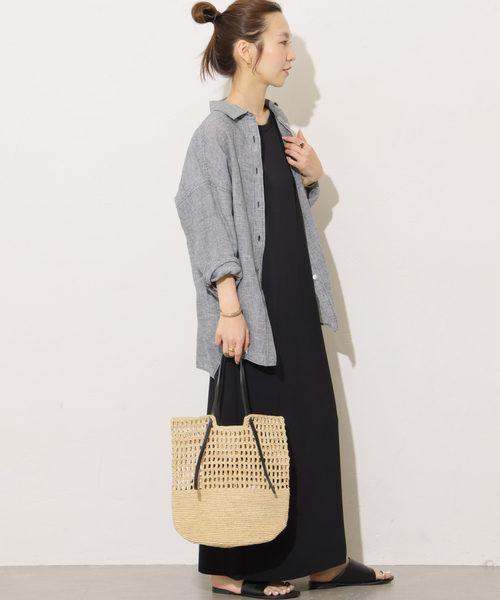 JOURNAL STANDARD relume（ジャーナルスタンダード　レリューム）の「《追加》カットジャージーワンピース（ワンピース・レディース・ブラック/ブラウン・FREE）」の4枚目の写真