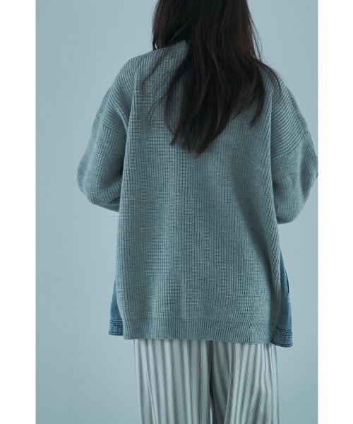 marjour（マージュール）の「LAYERED DENIM KNIT CARDIGAN（カーディガン/ボレロ・レディース・ブラック/グレー・M）」の8枚目の写真