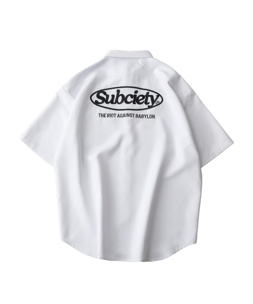 Subciety（サブサエティ）の「Embroidery oval logo shirt（シャツ/ブラウス・メンズ・ホワイト/ブルー/チャコール/ブラック・MEDIUM/SMALL/X-LARGE/LARGE）」の5枚目の写真