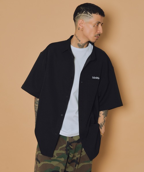 Subciety（サブサエティ）の「Embroidery oval logo shirt（シャツ/ブラウス・メンズ・ホワイト/ブルー/チャコール/ブラック・MEDIUM/SMALL/X-LARGE/LARGE）」の14枚目の写真