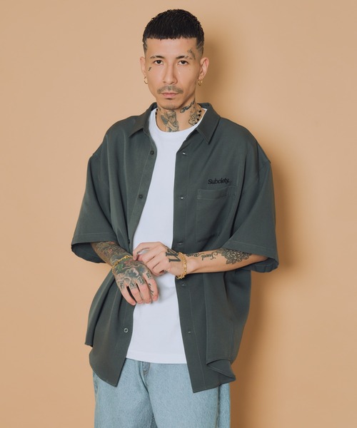 Subciety（サブサエティ）の「Embroidery oval logo shirt（シャツ/ブラウス・メンズ・ホワイト/ブルー/チャコール/ブラック・MEDIUM/SMALL/X-LARGE/LARGE）」の19枚目の写真