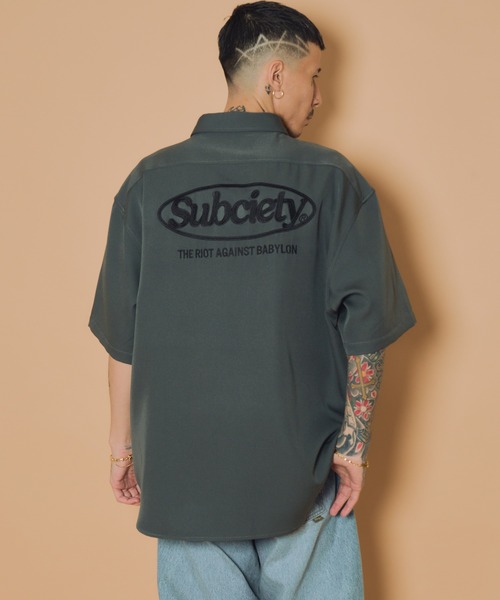 Subciety（サブサエティ）の「Embroidery oval logo shirt（シャツ/ブラウス・メンズ・ホワイト/ブルー/チャコール/ブラック・MEDIUM/SMALL/X-LARGE/LARGE）」の21枚目の写真