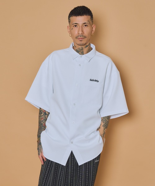 Subciety（サブサエティ）の「Embroidery oval logo shirt（シャツ/ブラウス・メンズ・ホワイト/ブルー/チャコール/ブラック・MEDIUM/SMALL/X-LARGE/LARGE）」の11枚目の写真