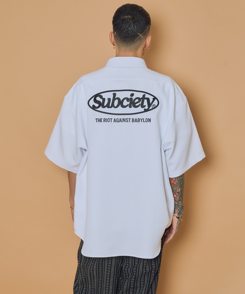 Subciety（サブサエティ）の「Embroidery oval logo shirt（シャツ/ブラウス・メンズ・ホワイト/ブルー/チャコール/ブラック・MEDIUM/SMALL/X-LARGE/LARGE）」の12枚目の写真