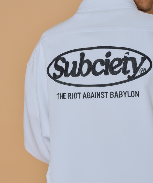 Subciety（サブサエティ）の「Embroidery oval logo shirt（シャツ/ブラウス・メンズ・ホワイト/ブルー/チャコール/ブラック・MEDIUM/SMALL/X-LARGE/LARGE）」の13枚目の写真