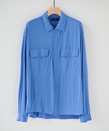 【P.T】High-gauge jacquard Pk Shirts /ウォッシャブル/コットン100%/夏服/伸縮性/日本製