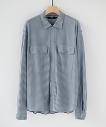 【P.T】High-gauge jacquard Pk Shirts /ウォッシャブル/コットン100%/夏服/伸縮性/日本製