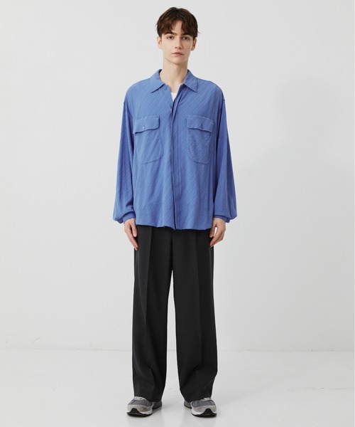 PUBLIC TOKYO（パブリックトウキョウ）の「【P.T】High-gauge jacquard Pk Shirts /ウォッシャブル/コットン100%/夏服/伸縮性/日本製（シャツ/ブラウス・メンズ・サックスブルー/ダークグレー/セージグリーン・S/M）」の20枚目の写真