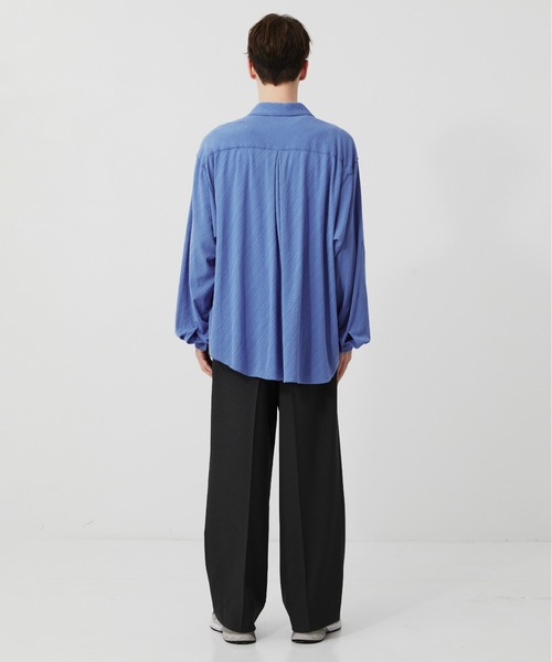 PUBLIC TOKYO（パブリックトウキョウ）の「【P.T】High-gauge jacquard Pk Shirts /ウォッシャブル/コットン100%/夏服/伸縮性/日本製（シャツ/ブラウス・メンズ・サックスブルー/ダークグレー/セージグリーン・S/M）」の22枚目の写真