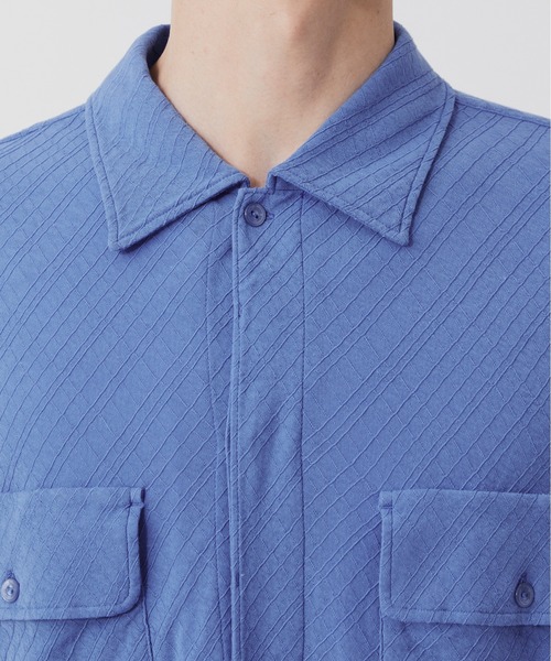 PUBLIC TOKYO（パブリックトウキョウ）の「【P.T】High-gauge jacquard Pk Shirts /ウォッシャブル/コットン100%/夏服/伸縮性/日本製（シャツ/ブラウス・メンズ・サックスブルー/ダークグレー/セージグリーン・S/M）」の11枚目の写真