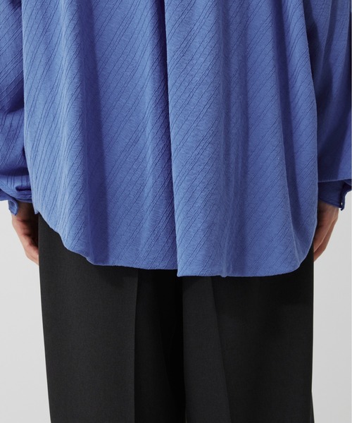 PUBLIC TOKYO（パブリックトウキョウ）の「【P.T】High-gauge jacquard Pk Shirts /ウォッシャブル/コットン100%/夏服/伸縮性/日本製（シャツ/ブラウス・メンズ・サックスブルー/ダークグレー/セージグリーン・S/M）」の15枚目の写真