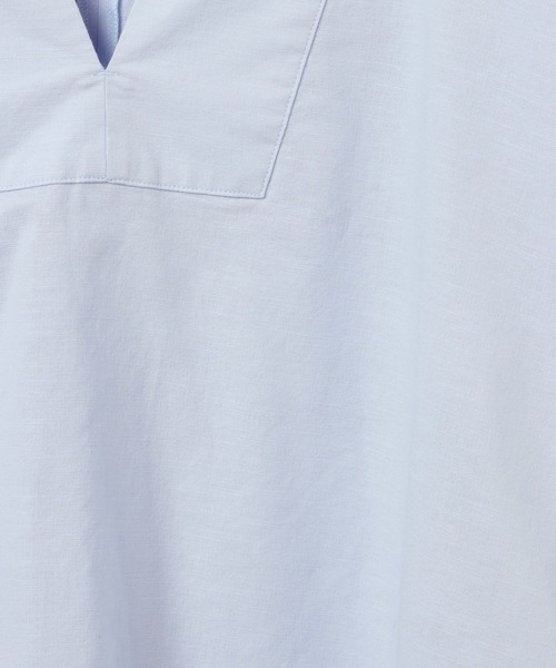 studio CLIP(スタディオクリップ)の「コットンリネン袖ギャザーVネックブラウス(Tシャツ/カットソー・レディース・クリーム/ライトブルー/オレンジ・FREE)」の7枚目の写真