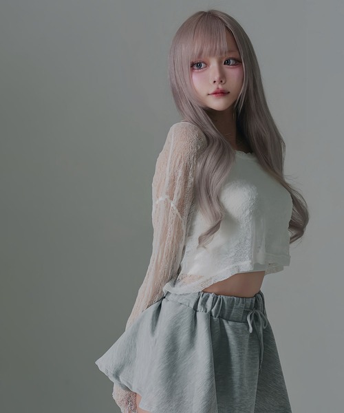 Diable baiser（ディアブルベーゼ）の「短丈ゆるシアートップス（Tシャツ/カットソー・レディース・ホワイト/ブラック・FREE）」の7枚目の写真