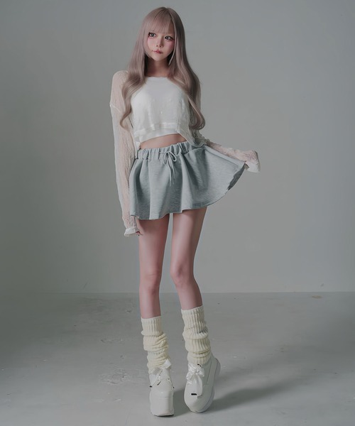 Diable baiser（ディアブルベーゼ）の「短丈ゆるシアートップス（Tシャツ/カットソー・レディース・ホワイト/ブラック・FREE）」の8枚目の写真
