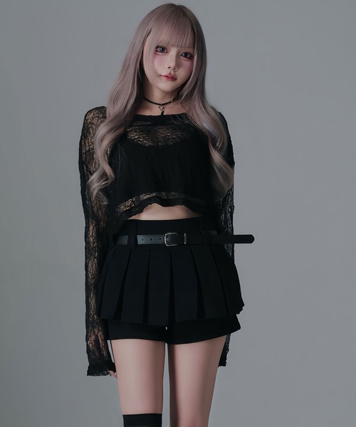 Diable baiser（ディアブルベーゼ）の「短丈ゆるシアートップス（Tシャツ/カットソー・レディース・ホワイト/ブラック・FREE）」の11枚目の写真
