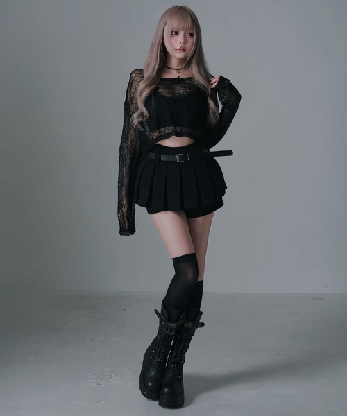 Diable baiser（ディアブルベーゼ）の「短丈ゆるシアートップス（Tシャツ/カットソー・レディース・ホワイト/ブラック・FREE）」の13枚目の写真