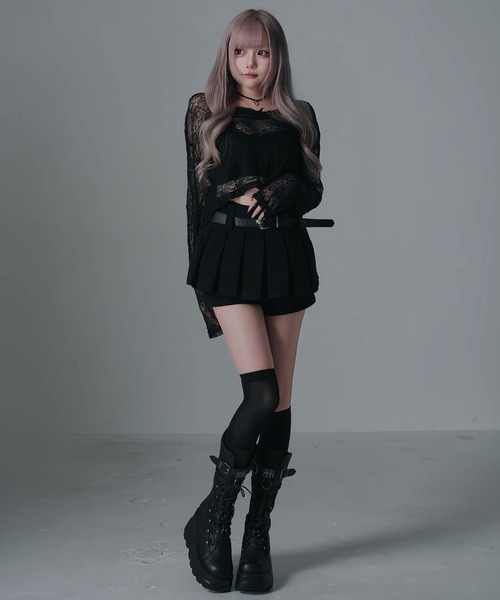 Diable baiser（ディアブルベーゼ）の「短丈ゆるシアートップス（Tシャツ/カットソー・レディース・ホワイト/ブラック・FREE）」の14枚目の写真