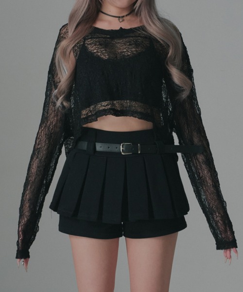 Diable baiser（ディアブルベーゼ）の「短丈ゆるシアートップス（Tシャツ/カットソー・レディース・ホワイト/ブラック・FREE）」の18枚目の写真