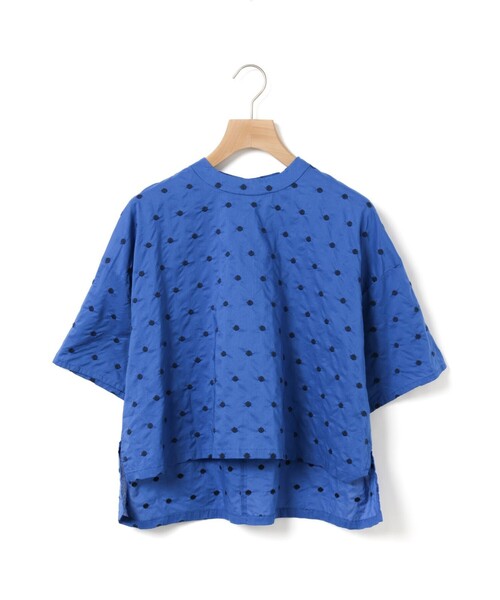 MidiUmi（ミディウミ）の「MidiUmi ドット柄ワイドシャツプルオーバー（シャツ/ブラウス・レディース・オフホワイト/ブルー/ブラック・FREE）」の3枚目の写真