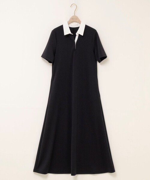 NOLLEY’S Sophi（ノーリーズソフィ）の「ウォッシャブルポロ襟ダンボールフレアワンピース（ワンピース・レディース・ブラック/ネイビー・38）」の17枚目の写真