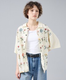 Revo. | 【Revo. / レヴォ】TH-4085 フラワーエンブロイダリー 刺繍 半袖シャツ / ユニセックス(シャツ/ブラウス)
