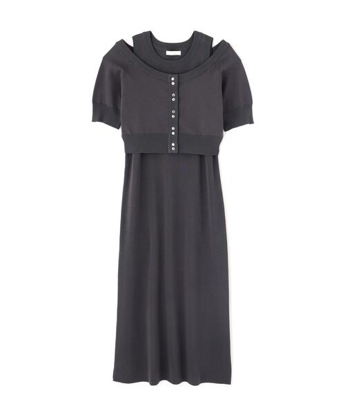PROPORTION BODY DRESSING(プロポーションボディドレッシング)の「【中川紅葉さん着用】<a>ショートカーデレイヤードワンピース / 1216149501(ワンピース・レディース・オフホワイト/ピンク/ダークグレー・MEDIUM/P/S)」の6枚目の写真