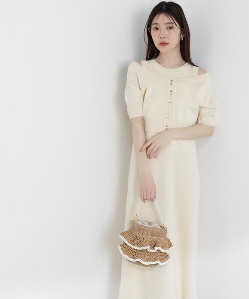 PROPORTION BODY DRESSING(プロポーションボディドレッシング)の「【中川紅葉さん着用】<a>ショートカーデレイヤードワンピース / 1216149501(ワンピース・レディース・オフホワイト/ピンク/ダークグレー・MEDIUM/P/S)」の10枚目の写真
