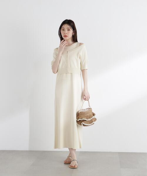 PROPORTION BODY DRESSING(プロポーションボディドレッシング)の「【中川紅葉さん着用】<a>ショートカーデレイヤードワンピース / 1216149501(ワンピース・レディース・オフホワイト/ピンク/ダークグレー・MEDIUM/P/S)」の11枚目の写真