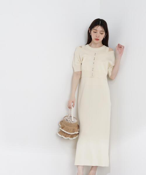 PROPORTION BODY DRESSING(プロポーションボディドレッシング)の「【中川紅葉さん着用】<a>ショートカーデレイヤードワンピース / 1216149501(ワンピース・レディース・オフホワイト/ピンク/ダークグレー・MEDIUM/P/S)」の12枚目の写真