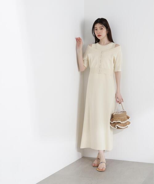 PROPORTION BODY DRESSING(プロポーションボディドレッシング)の「【中川紅葉さん着用】<a>ショートカーデレイヤードワンピース / 1216149501(ワンピース・レディース・オフホワイト/ピンク/ダークグレー・MEDIUM/P/S)」の13枚目の写真