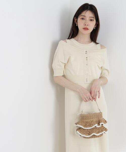 PROPORTION BODY DRESSING(プロポーションボディドレッシング)の「【中川紅葉さん着用】<a>ショートカーデレイヤードワンピース / 1216149501(ワンピース・レディース・オフホワイト/ピンク/ダークグレー・MEDIUM/P/S)」の14枚目の写真