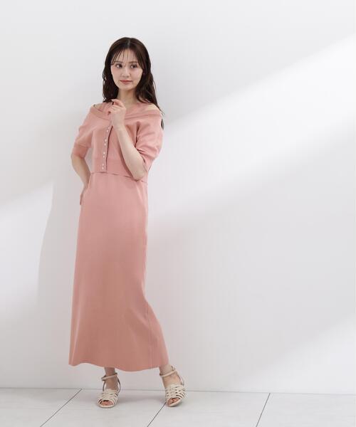 PROPORTION BODY DRESSING(プロポーションボディドレッシング)の「【中川紅葉さん着用】<a>ショートカーデレイヤードワンピース / 1216149501(ワンピース・レディース・オフホワイト/ピンク/ダークグレー・MEDIUM/P/S)」の19枚目の写真