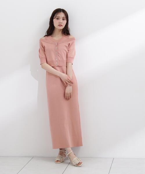 PROPORTION BODY DRESSING(プロポーションボディドレッシング)の「【中川紅葉さん着用】<a>ショートカーデレイヤードワンピース / 1216149501(ワンピース・レディース・オフホワイト/ピンク/ダークグレー・MEDIUM/P/S)」の20枚目の写真