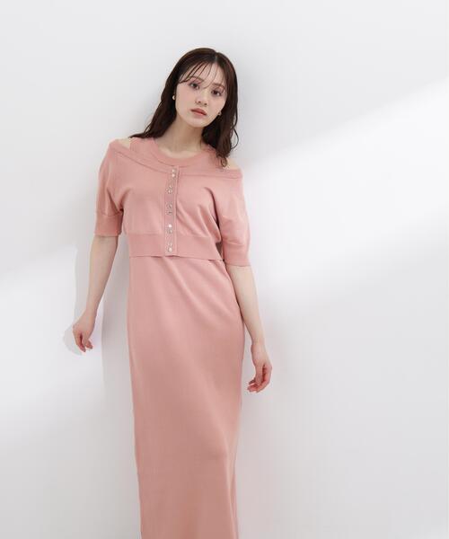 PROPORTION BODY DRESSING(プロポーションボディドレッシング)の「【中川紅葉さん着用】<a>ショートカーデレイヤードワンピース / 1216149501(ワンピース・レディース・オフホワイト/ピンク/ダークグレー・MEDIUM/P/S)」の22枚目の写真