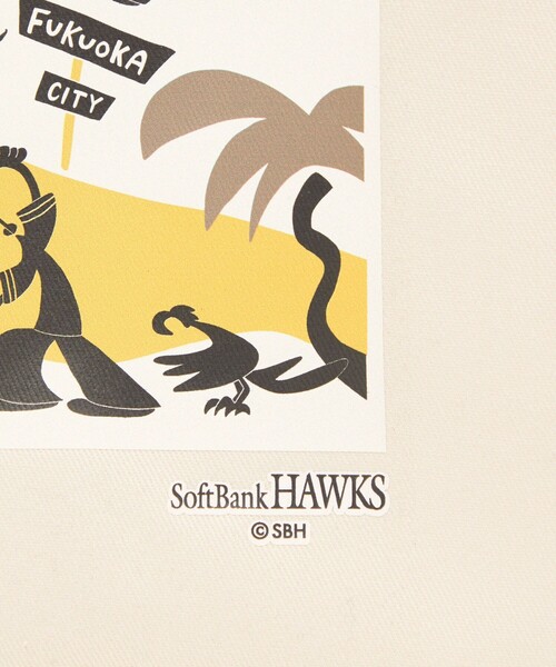 green label relaxing(グリーンレーベルリラクシング)の「【別注】<SoftBank HAWKS> アートプリントトートバッグ(トートバッグ・メンズ・ナチュラル/ブラック/イエロー・FREE)」の20枚目の写真