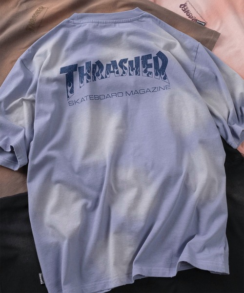 THRASHER(スラッシャー)の「【70】【THRASHER/スラッシャー】ヴィンテージライク フェード加工 バックロゴプリント クルーネックTシャツ/ショート丈有り(Tシャツ/カットソー・メンズ・ネイビー/ブラウン/ピンク/ブラック・FREE/M/L/XL)」の3枚目の写真