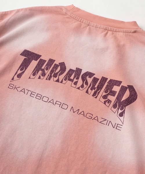 THRASHER(スラッシャー)の「【70】【THRASHER/スラッシャー】ヴィンテージライク フェード加工 バックロゴプリント クルーネックTシャツ/ショート丈有り(Tシャツ/カットソー・メンズ・ネイビー/ブラウン/ピンク/ブラック・FREE/M/L/XL)」の9枚目の写真
