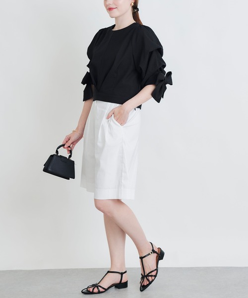 PICCIN(ピッチン)の「【セットアップ可能】麻混バミューダパンツ(その他パンツ・レディース・オフホワイト/ブラック・S/M)」の5枚目の写真
